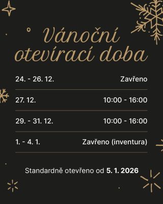 🎄 Jak jsme tu pro vás o svátcích 🎄 Budeme se na vás těšit, ať už přijdete pro dárek, nebo jen tak na skok.